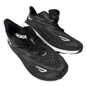 Hoka One One Clifton 9 Men Size 8.5 Black White Athletic Running Shoes Sneakers
